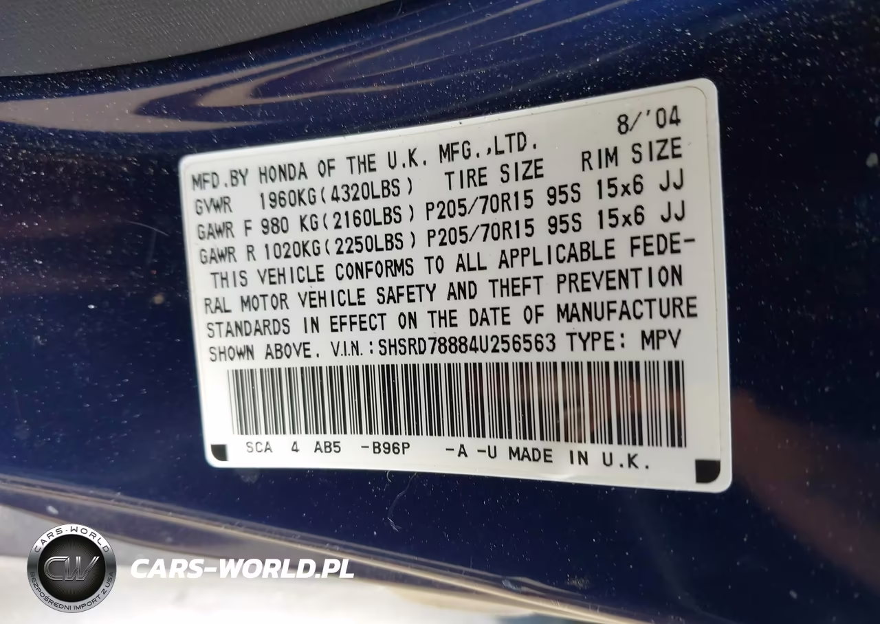2004 Honda Cr-V Ex VIN:SHSRD78884U256563 - 9