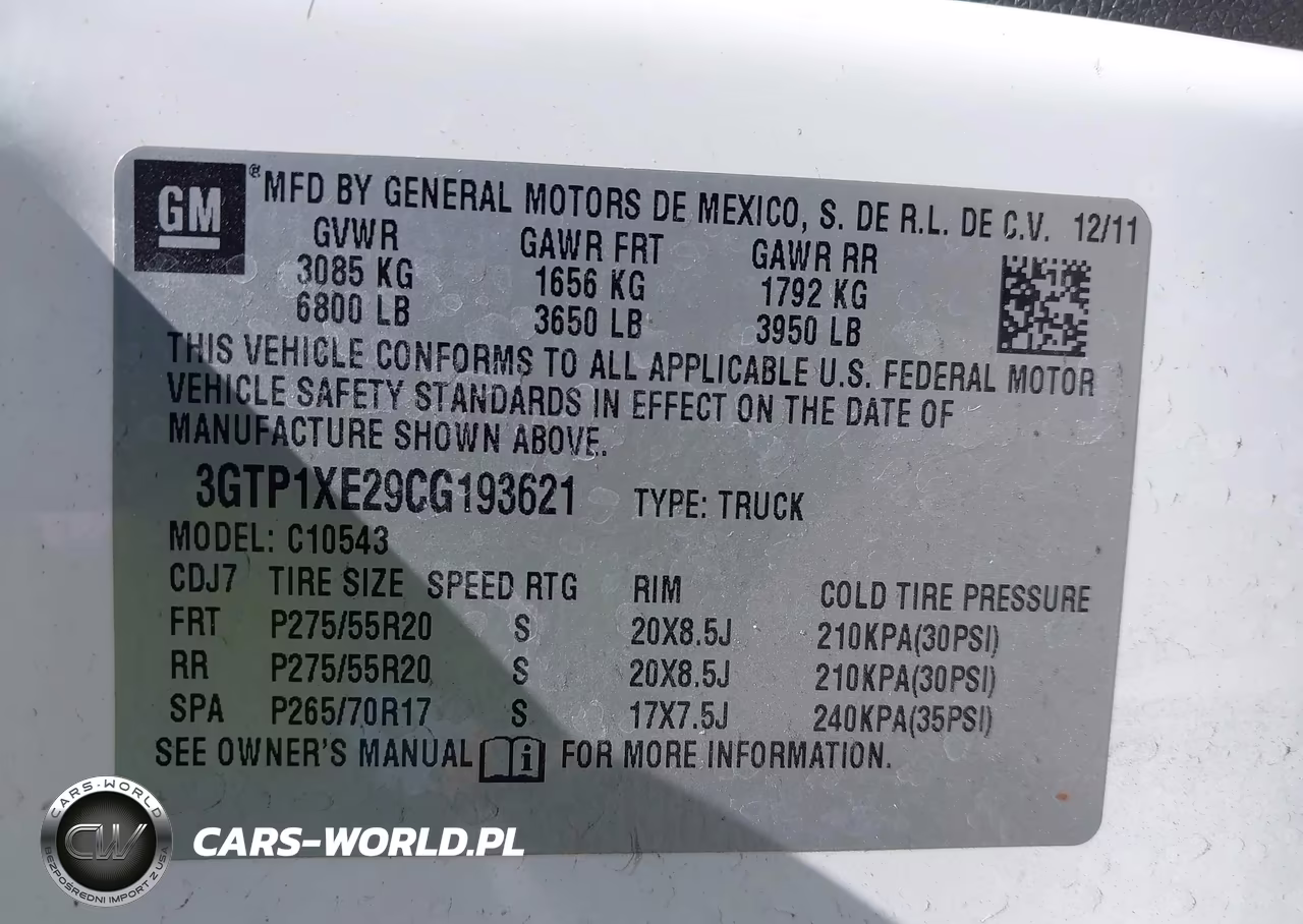 2012 GMC Sierra 1500 Denali VIN:3GTP1XE29CG193621 - 9