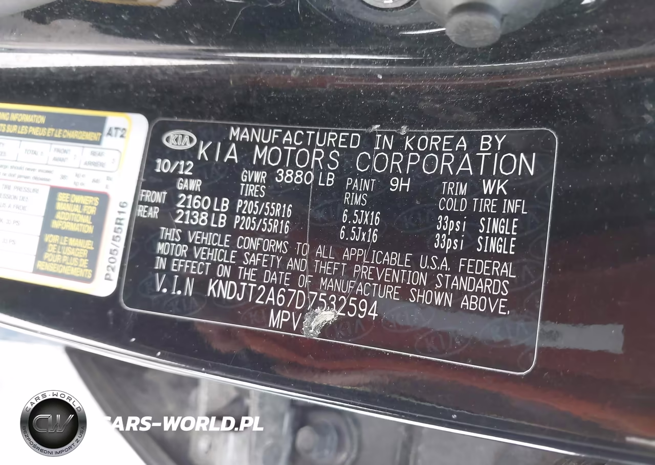 2013 Kia Soul + VIN:KNDJT2A67D7532594 - 9