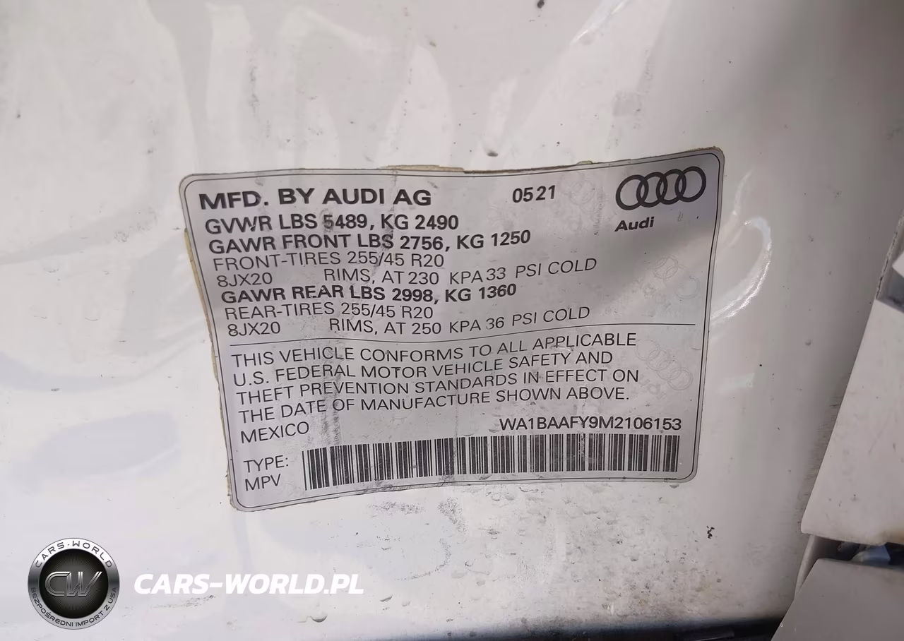 2021 Audi Q5 Premium Plus 45 Tfsi Quattro S Tronic VIN:WA1BAAFY9M2106153 - 9