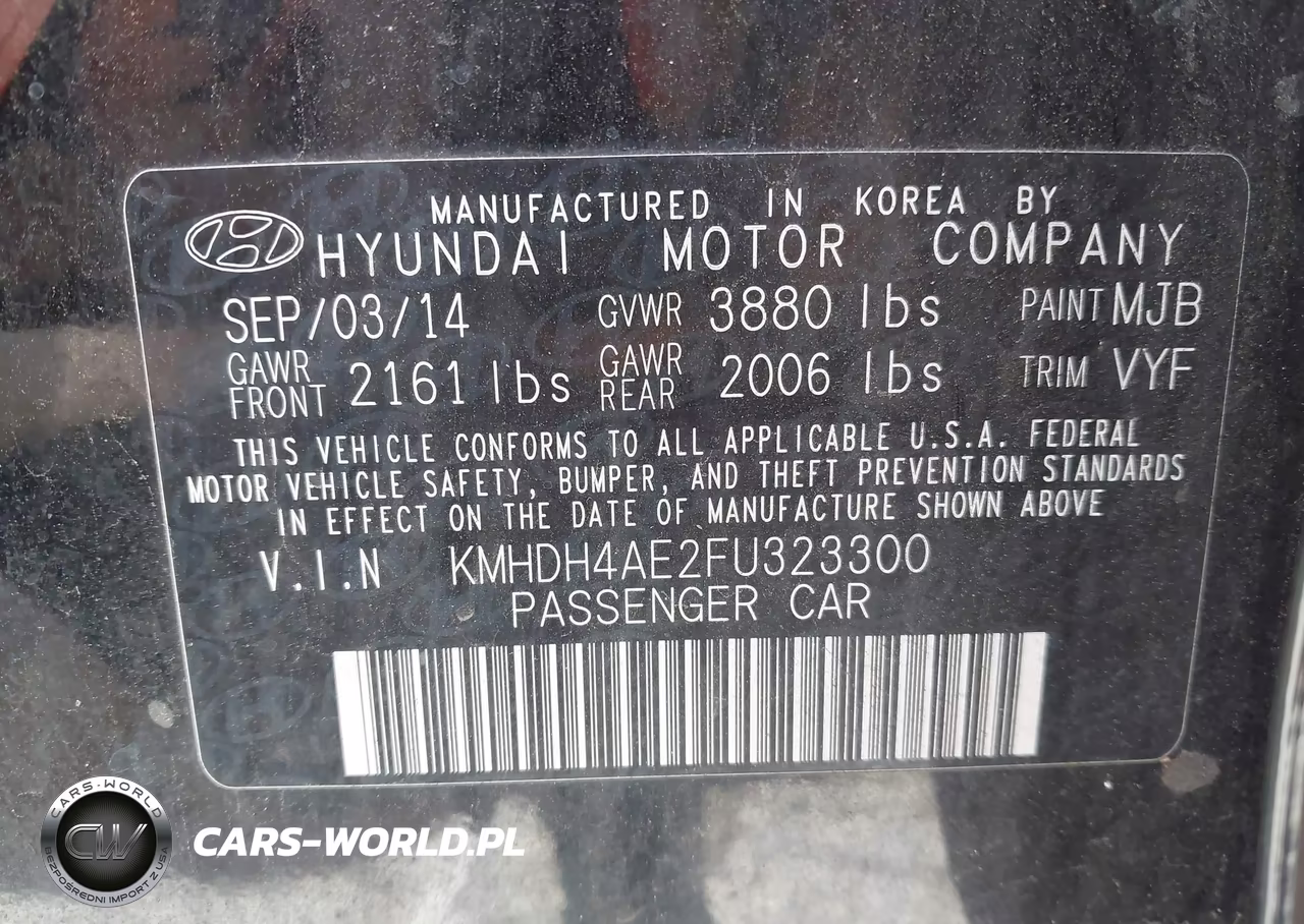 2015 Hyundai Elantra Se VIN:KMHDH4AE2FU323300 - 9