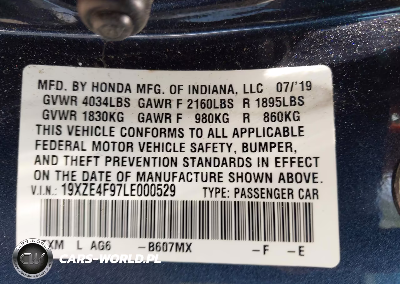 2020 Honda Insight Touring VIN:19XZE4F97LE000529 - 9