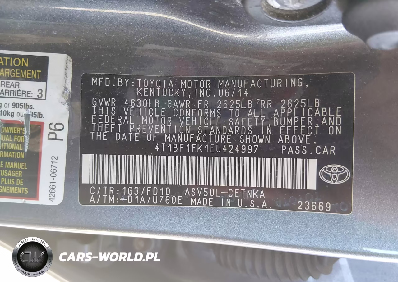 2014 Toyota Camry Le VIN:4T1BF1FK1EU424997 - 9