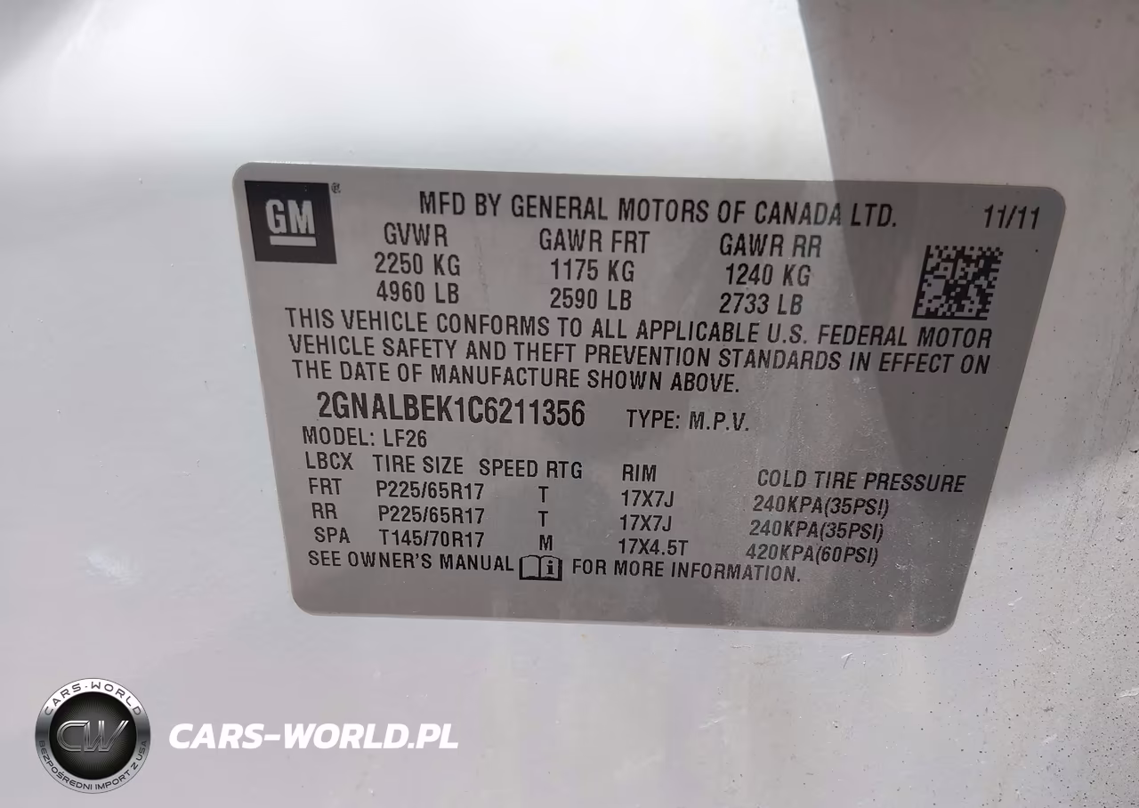 2012 Chevrolet Equinox Ls VIN:2GNALBEK1C6211356 - 9