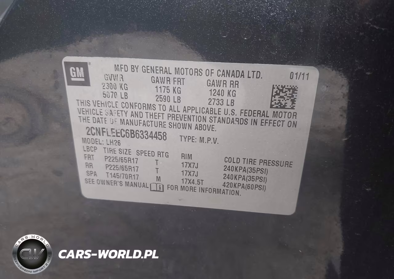 2011 Chevrolet Equinox 1Lt VIN:2CNFLEEC6B6334458 - 9