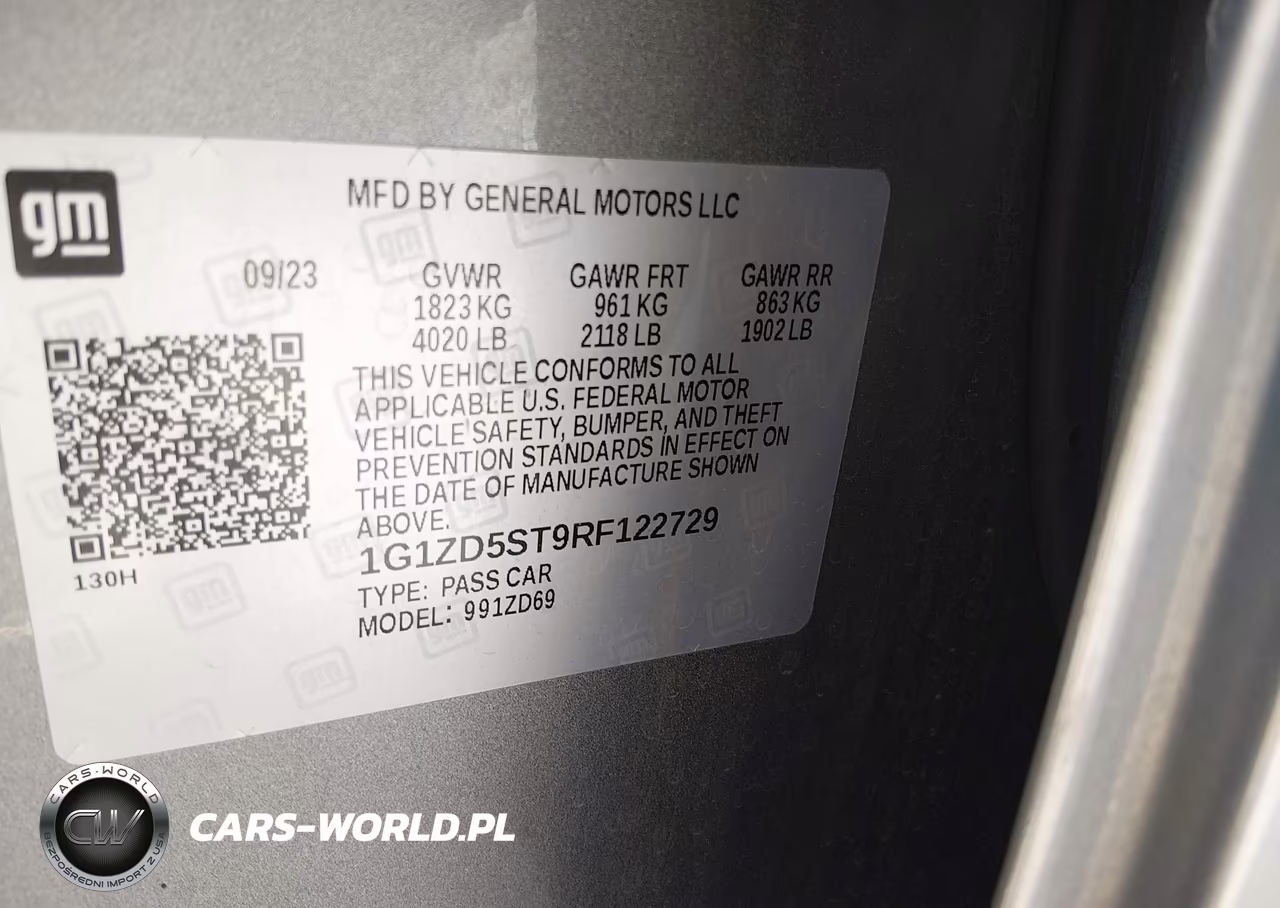 2024 Chevrolet Malibu Fwd 1Lt VIN:1G1ZD5ST9RF122729 - 9