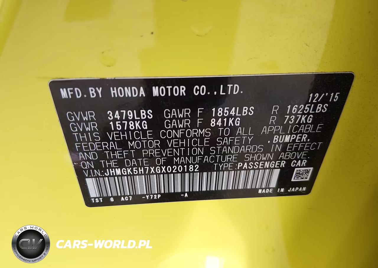 2016 Honda Fit Ex VIN:JHMGK5H7XGX020182 - 9
