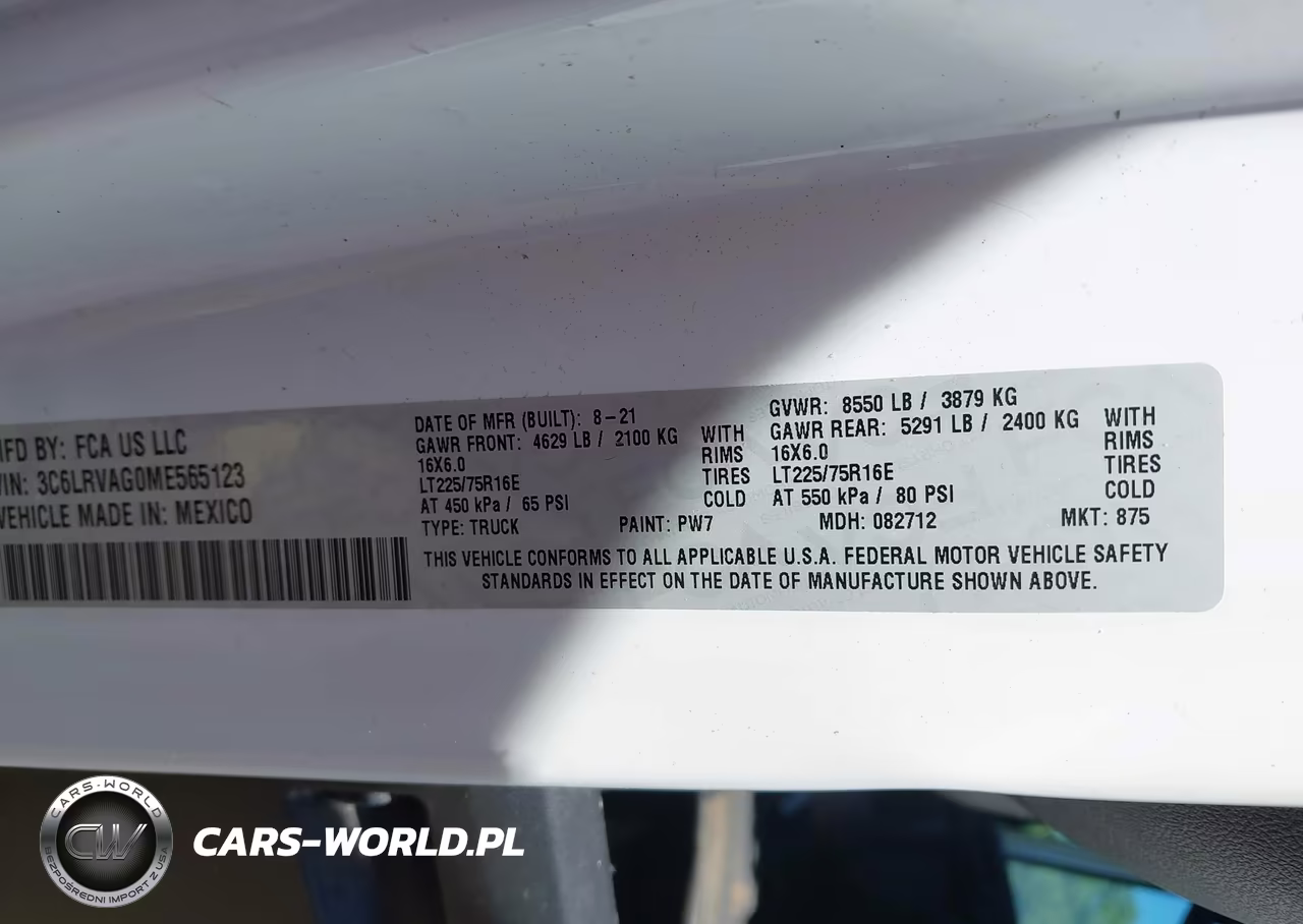 2021 RAM PROMASTER 1500 LOW ROOF 136 WB VIN:3C6LRVAG0ME565123 - 9