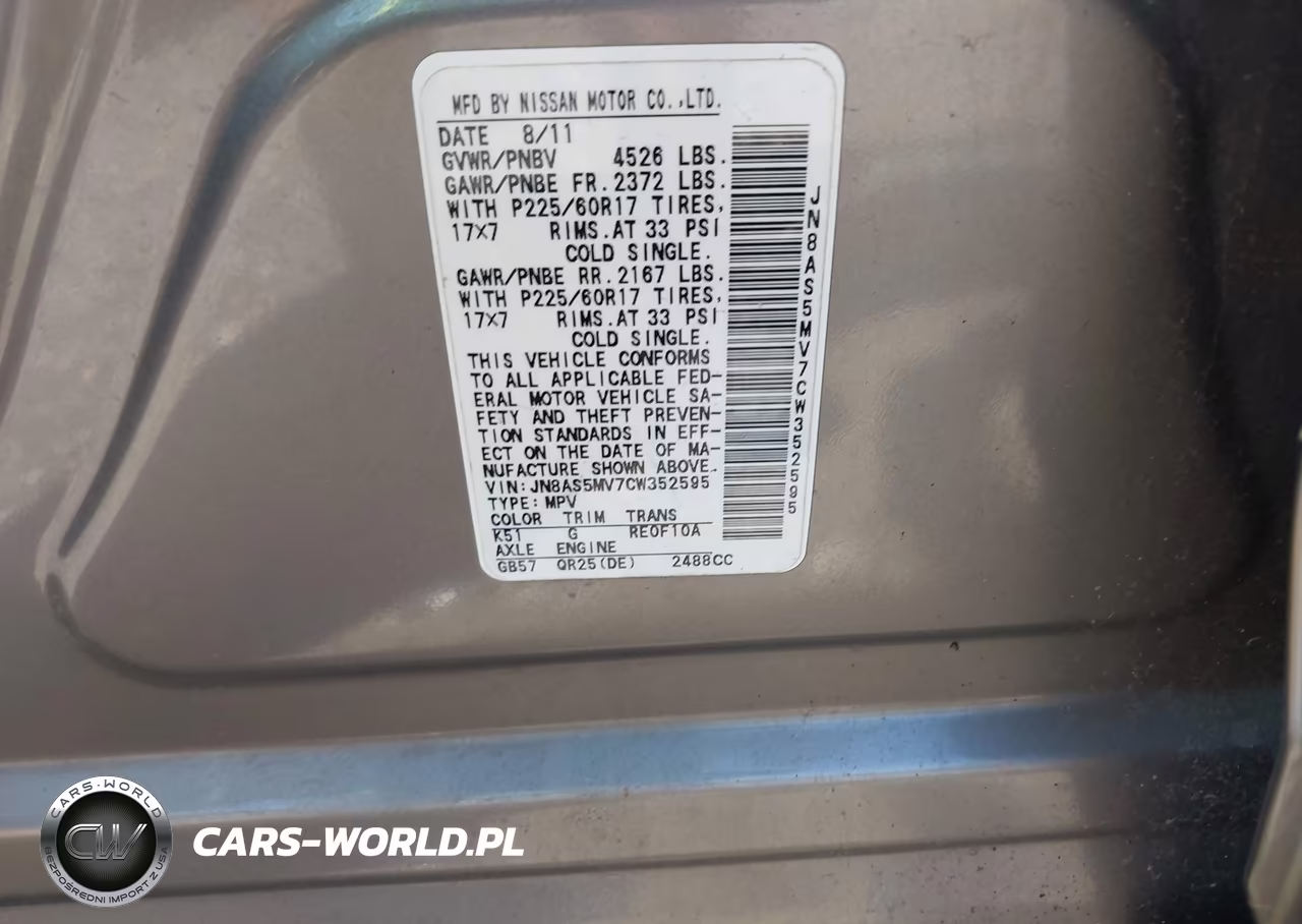 2012 Nissan Rogue Sv VIN:JN8AS5MV7CW352595 - 9
