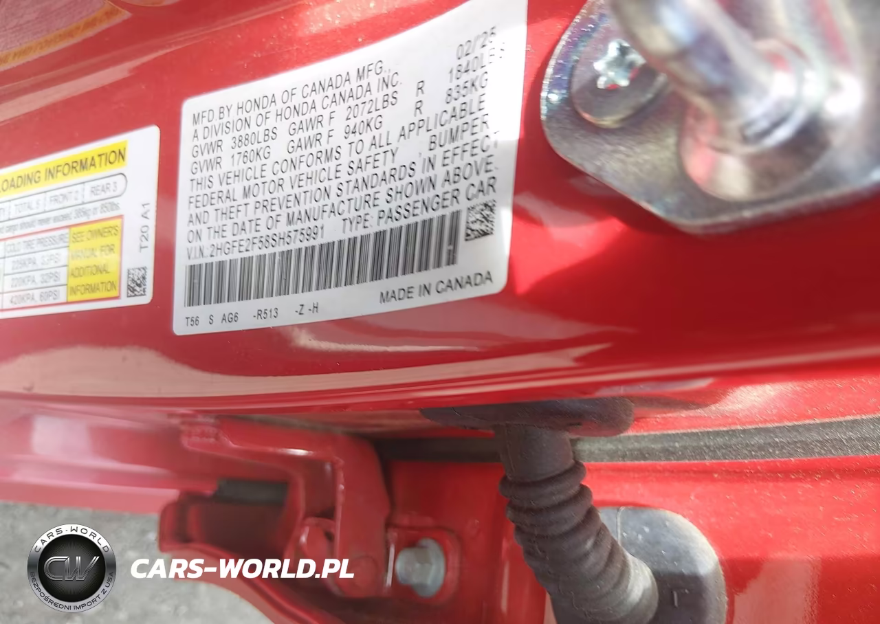 2025 Honda Civic Sport VIN:2HGFE2F58SH575991 - 9
