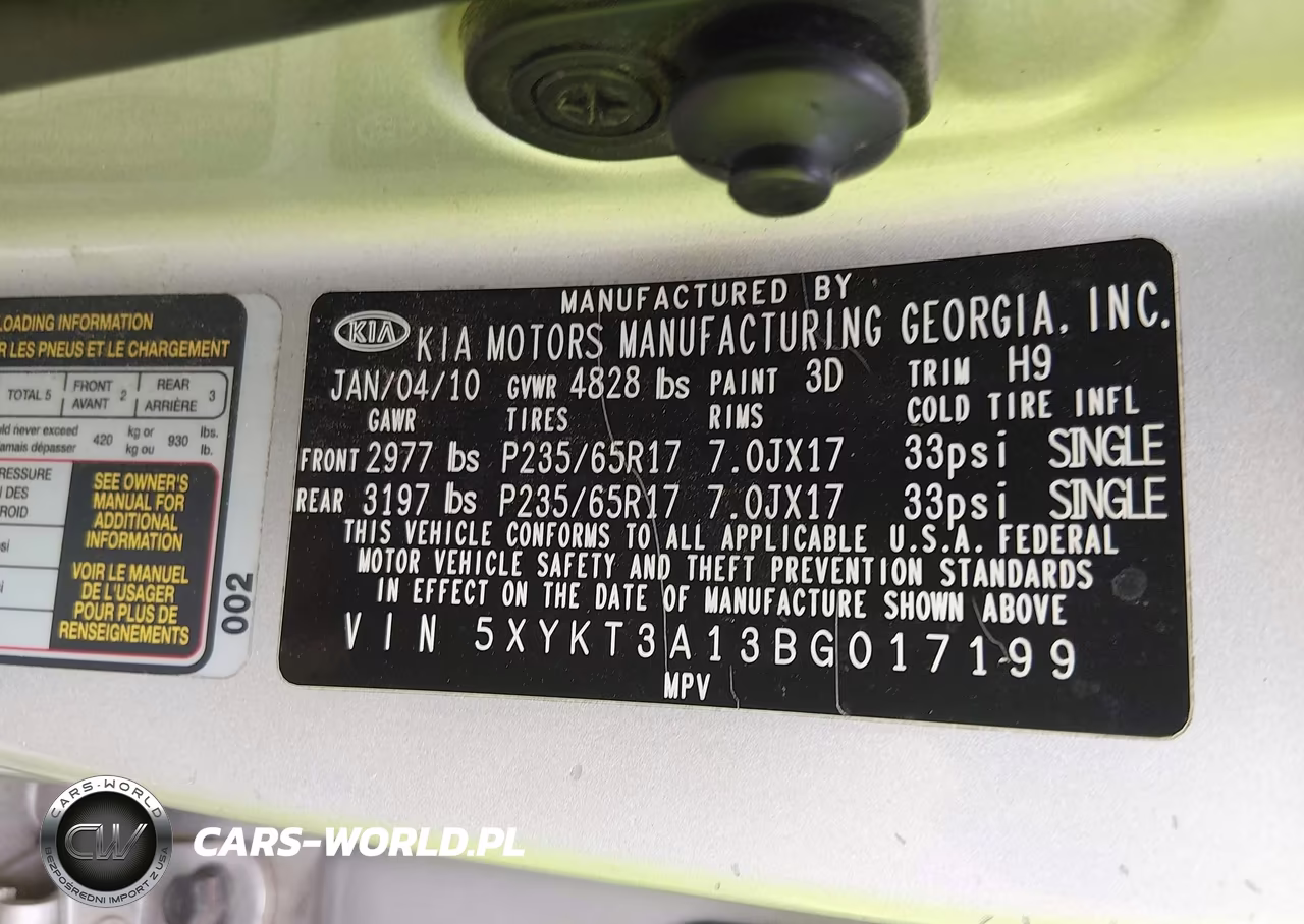 2011 Kia Sorento Lx VIN:5XYKT3A13BG017199 - 9