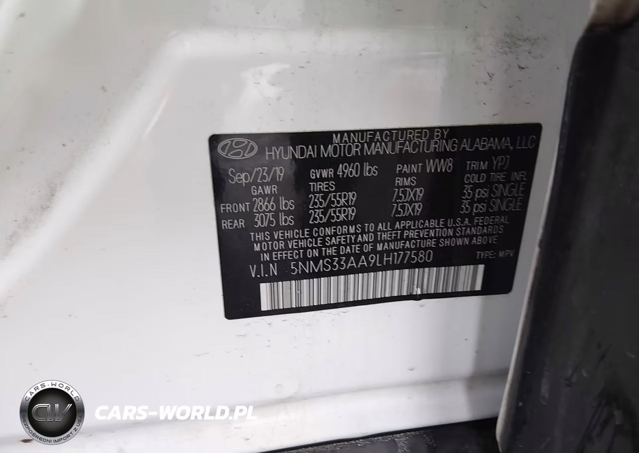 2020 Hyundai Santa Fe Sel 2.0T VIN:5NMS33AA9LH177580 - 9