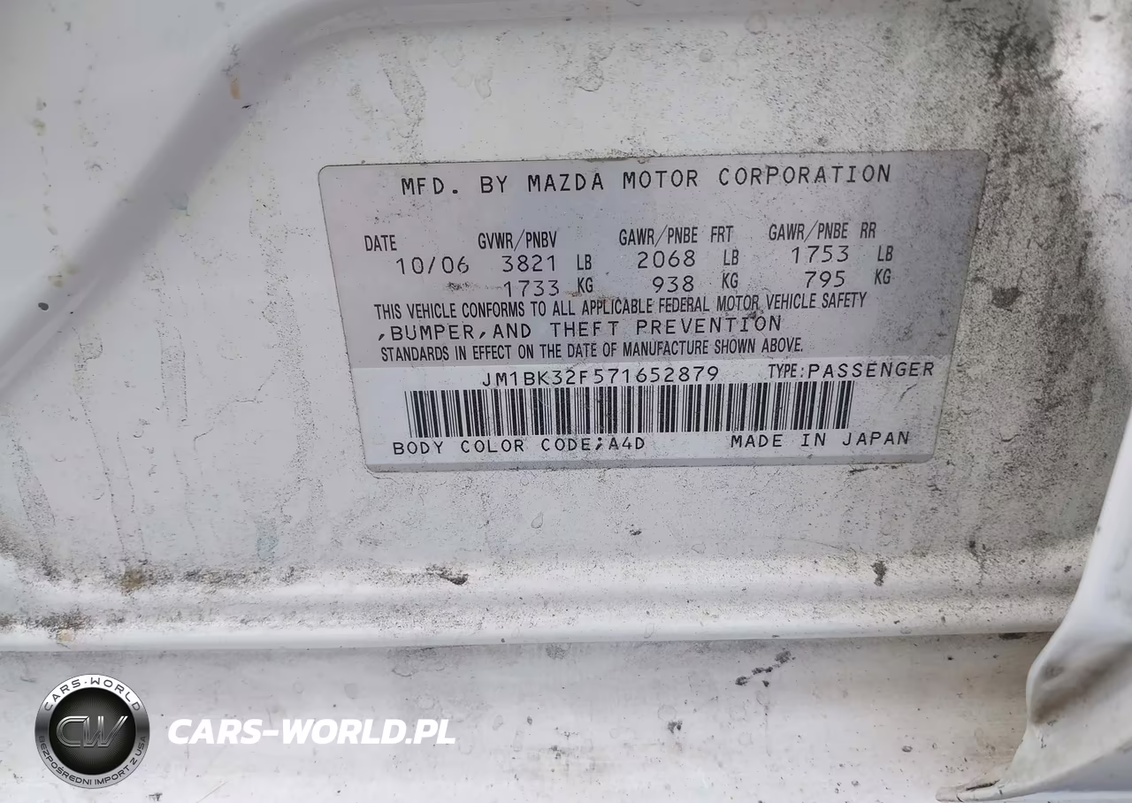 2007 Mazda Mazda3 I VIN:JM1BK32F571652879 - 9
