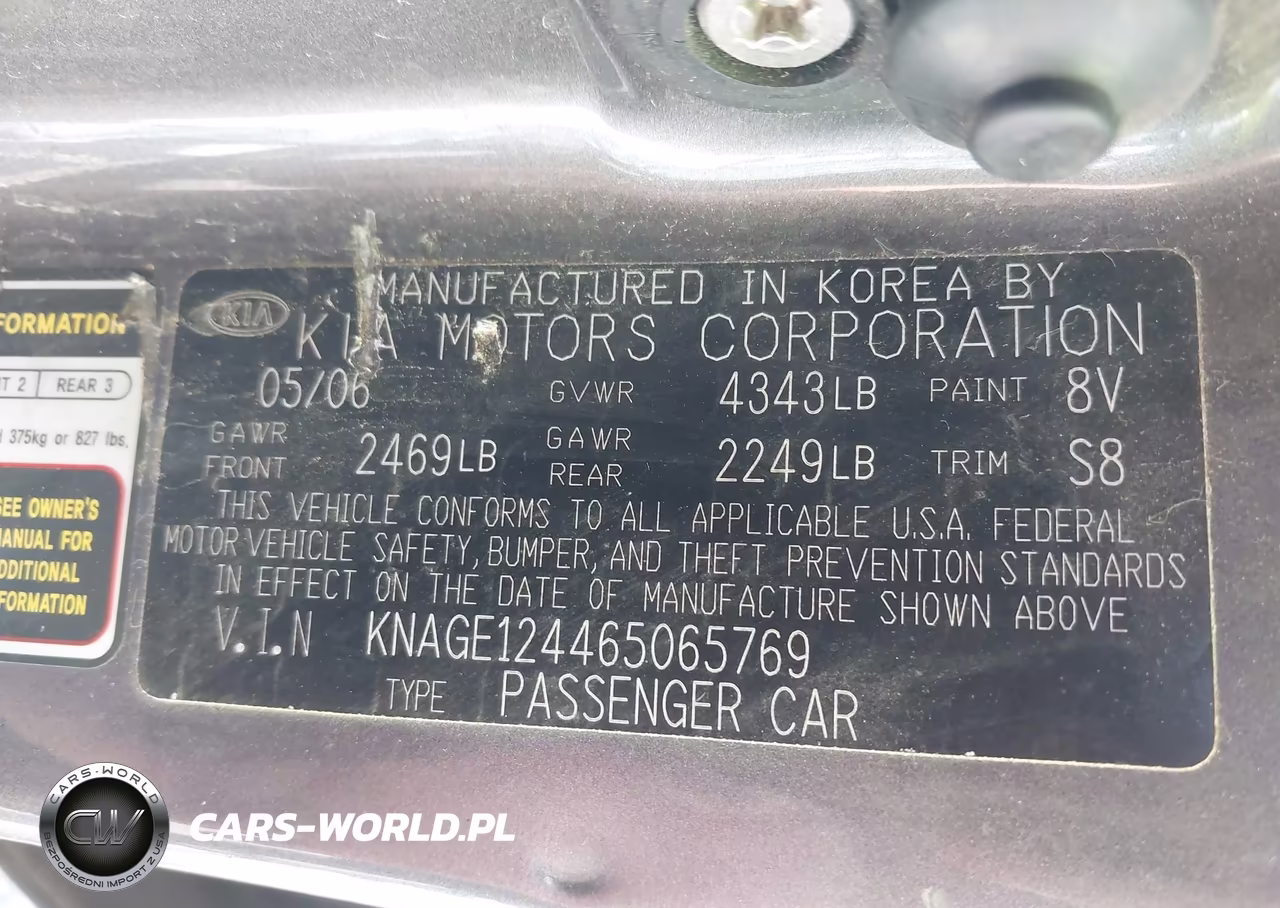2006 Kia Optima Ex V6 (New)-Lx V6 (New) VIN:KNAGE124465065769 - 9