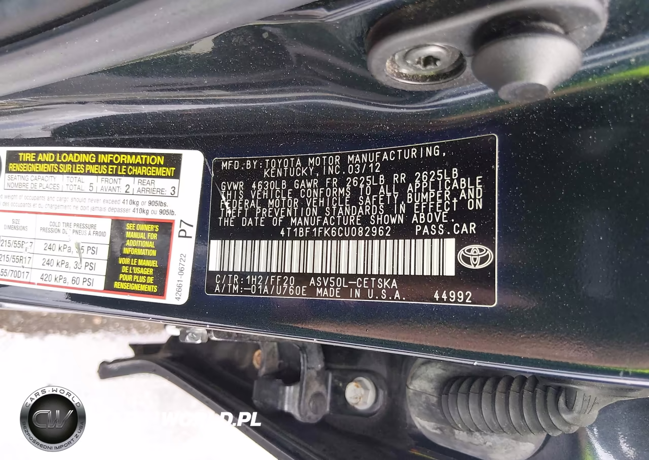 2012 Toyota Camry Se VIN:4T1BF1FK6CU082962 - 9