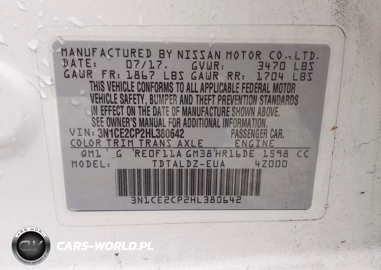 2017 Nissan Versa Note Sv VIN:3N1CE2CP2HL380642 - 9