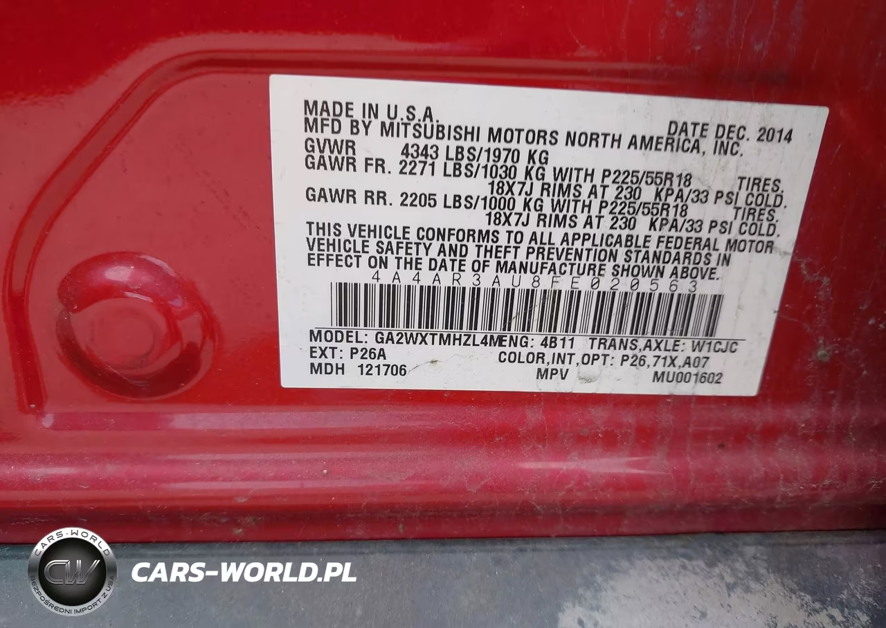 2015 Mitsubishi Outlander Sport Es VIN:4A4AR3AU8FE020563 - 9
