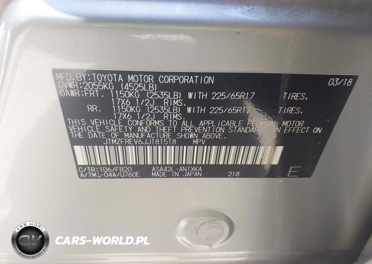 2018 Toyota Rav4 Le VIN:JTMZFREV6JJ181518 - 9