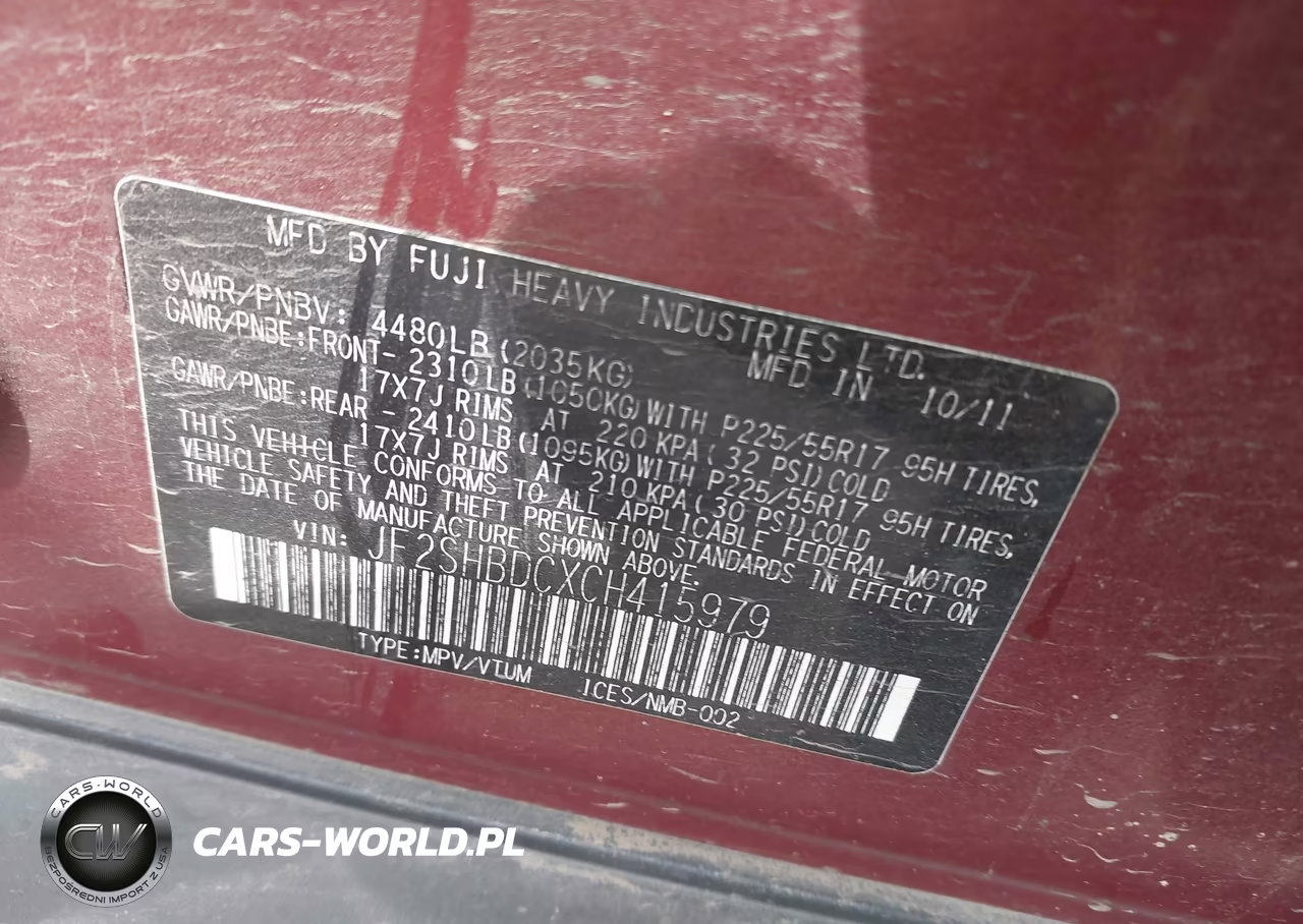 2012 Subaru Forester 2.5X Premium VIN:JF2SHBDCXCH415979 - 9