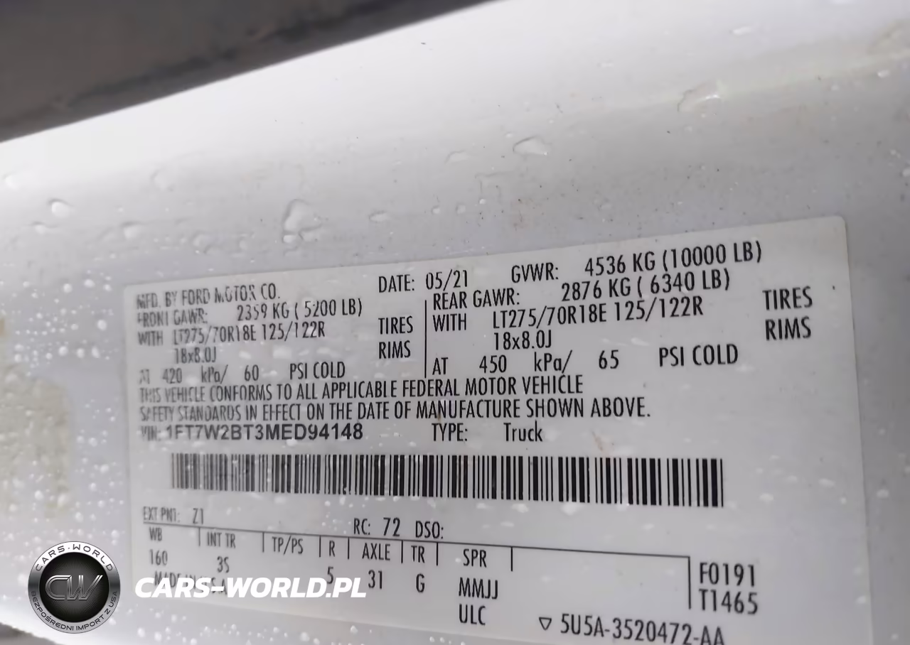 2021 Ford F-250 Xlt VIN:1FT7W2BT3MED94148 - 9