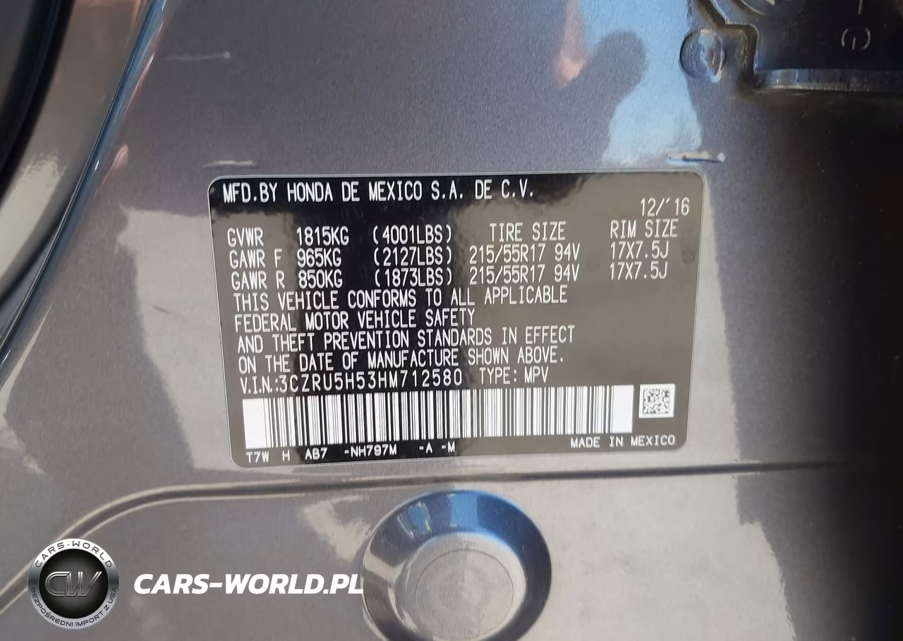 2017 Honda Hr-V Ex VIN:3CZRU5H53HM712580 - 9