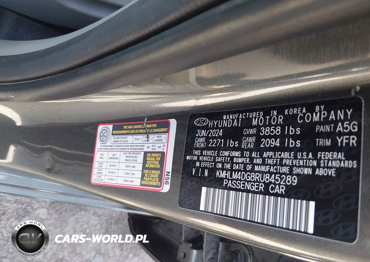2024 Hyundai Elantra Sel VIN:KMHLM4DG8RU845289 - 9