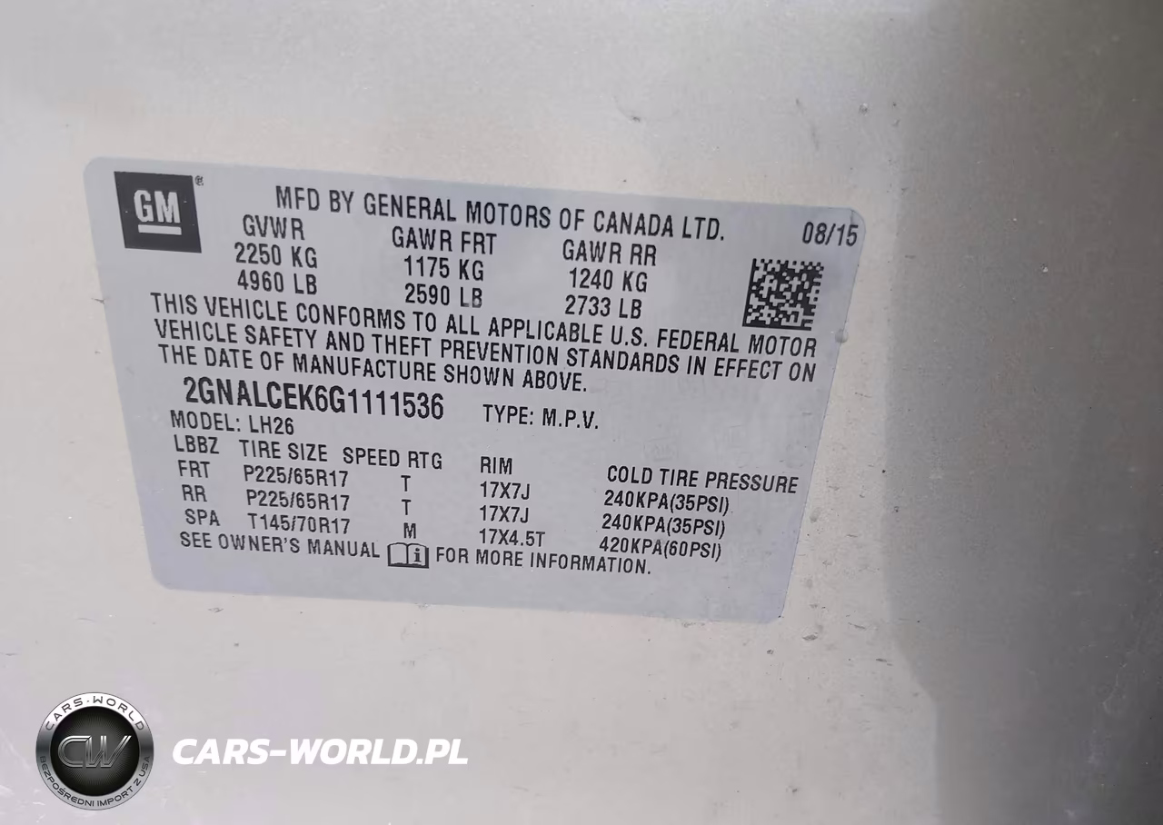 2016 Chevrolet Equinox Lt VIN:2GNALCEK6G1111536 - 9