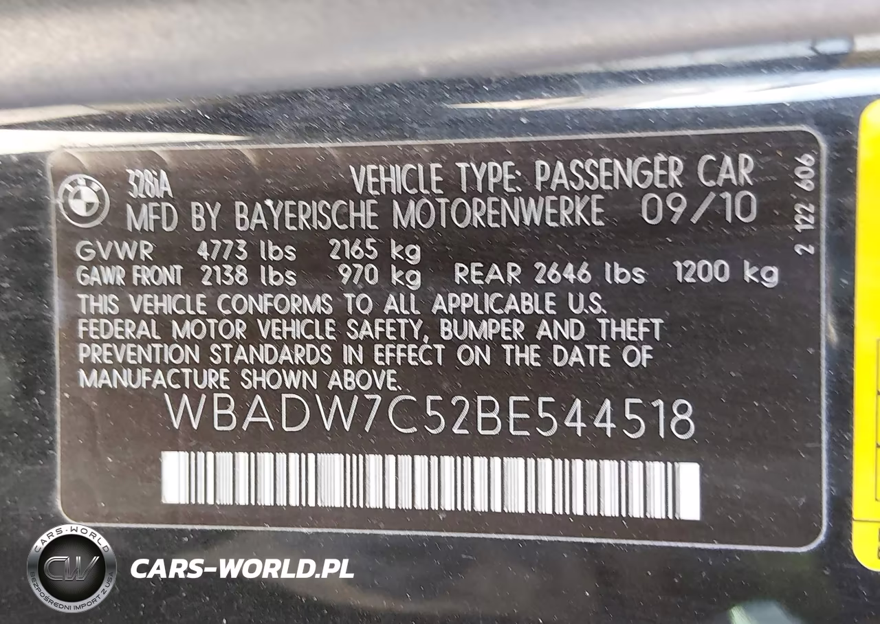 2011 BMW 328I VIN:WBADW7C52BE544518 - 9
