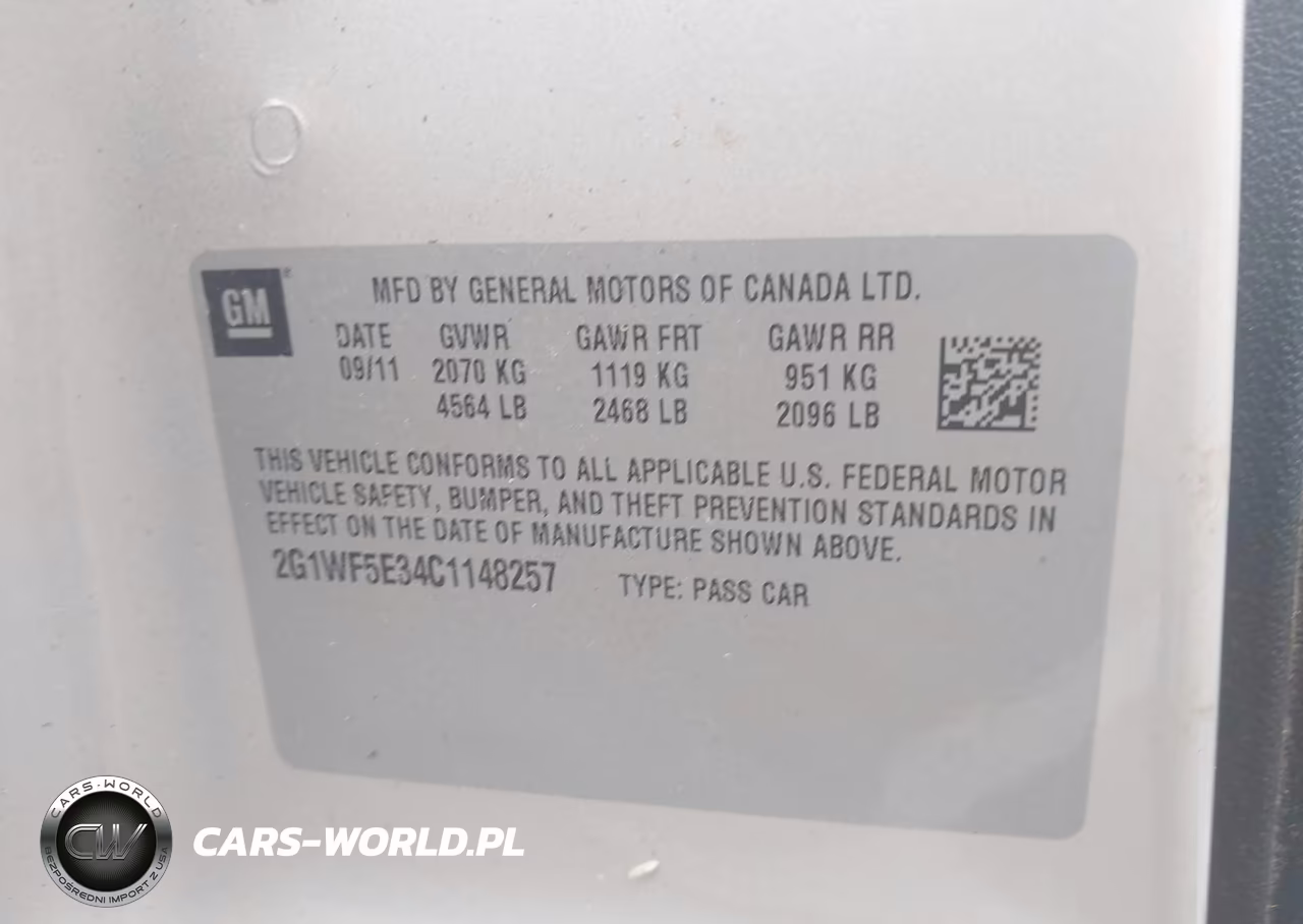 2012 Chevrolet Impala Ls VIN:2G1WF5E34C1148257 - 9