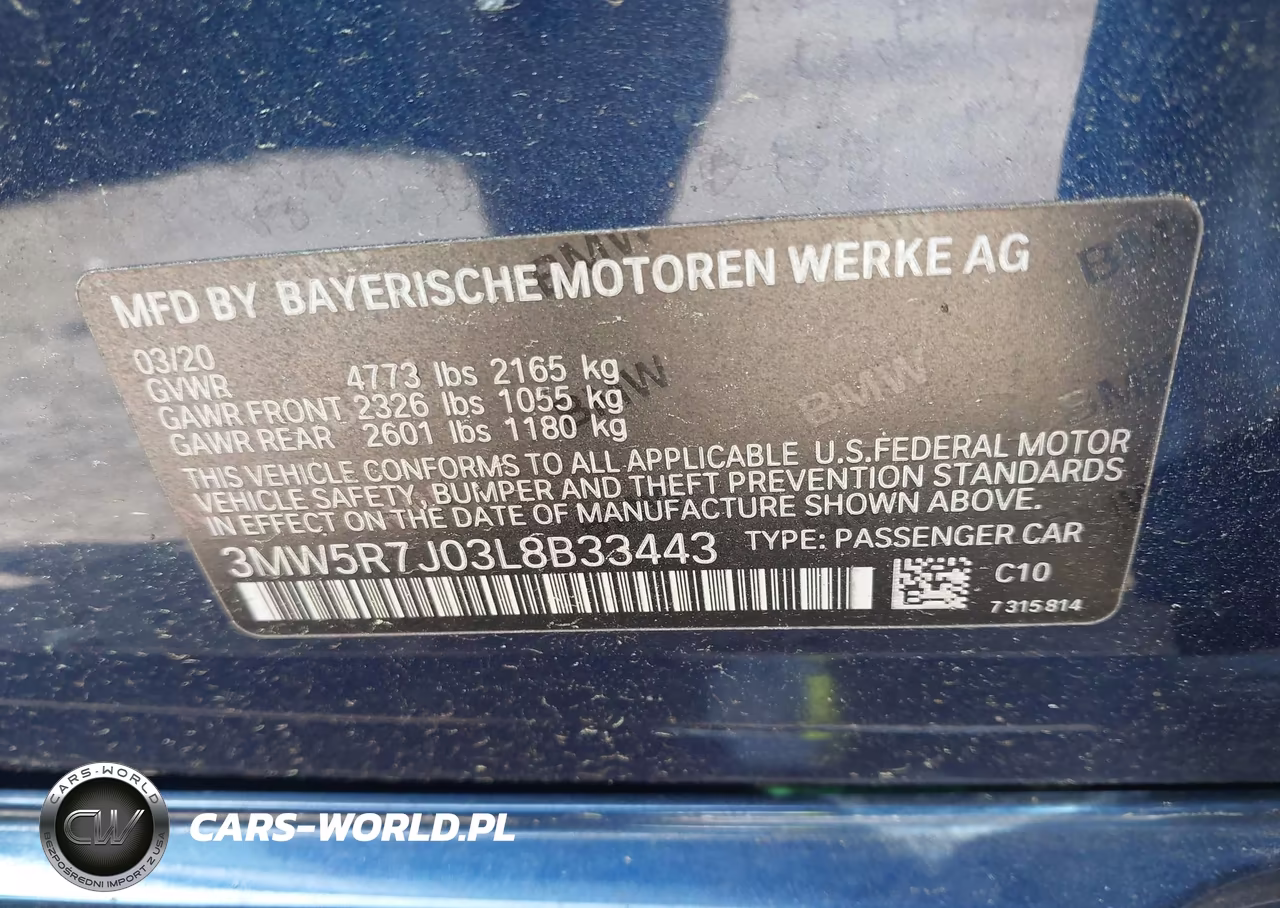 2020 BMW 330I xDrive VIN:3MW5R7J03L8B33443 - 8
