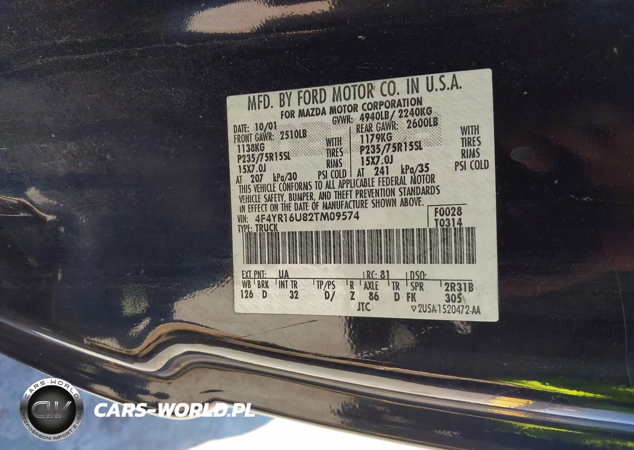 2002 Mazda B3000 Ds VIN:4F4YR16U82TM09574 - 9
