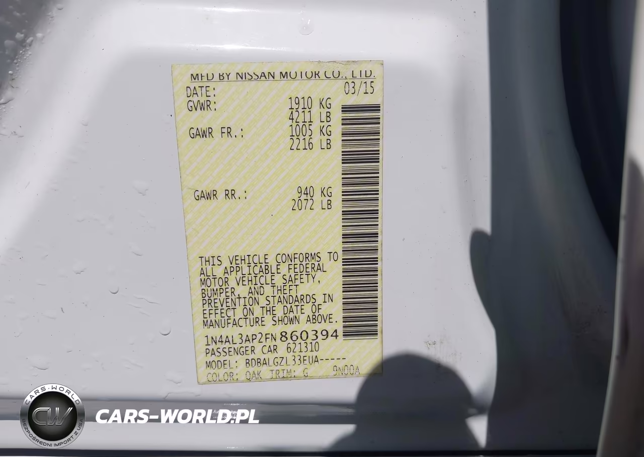 2015 Nissan Altima 2.5 S VIN:1N4AL3AP2FN860394 - 9