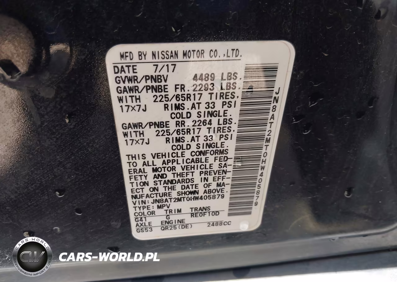 2017 Nissan Rogue Sv VIN:JN8AT2MT0HW405879 - 9