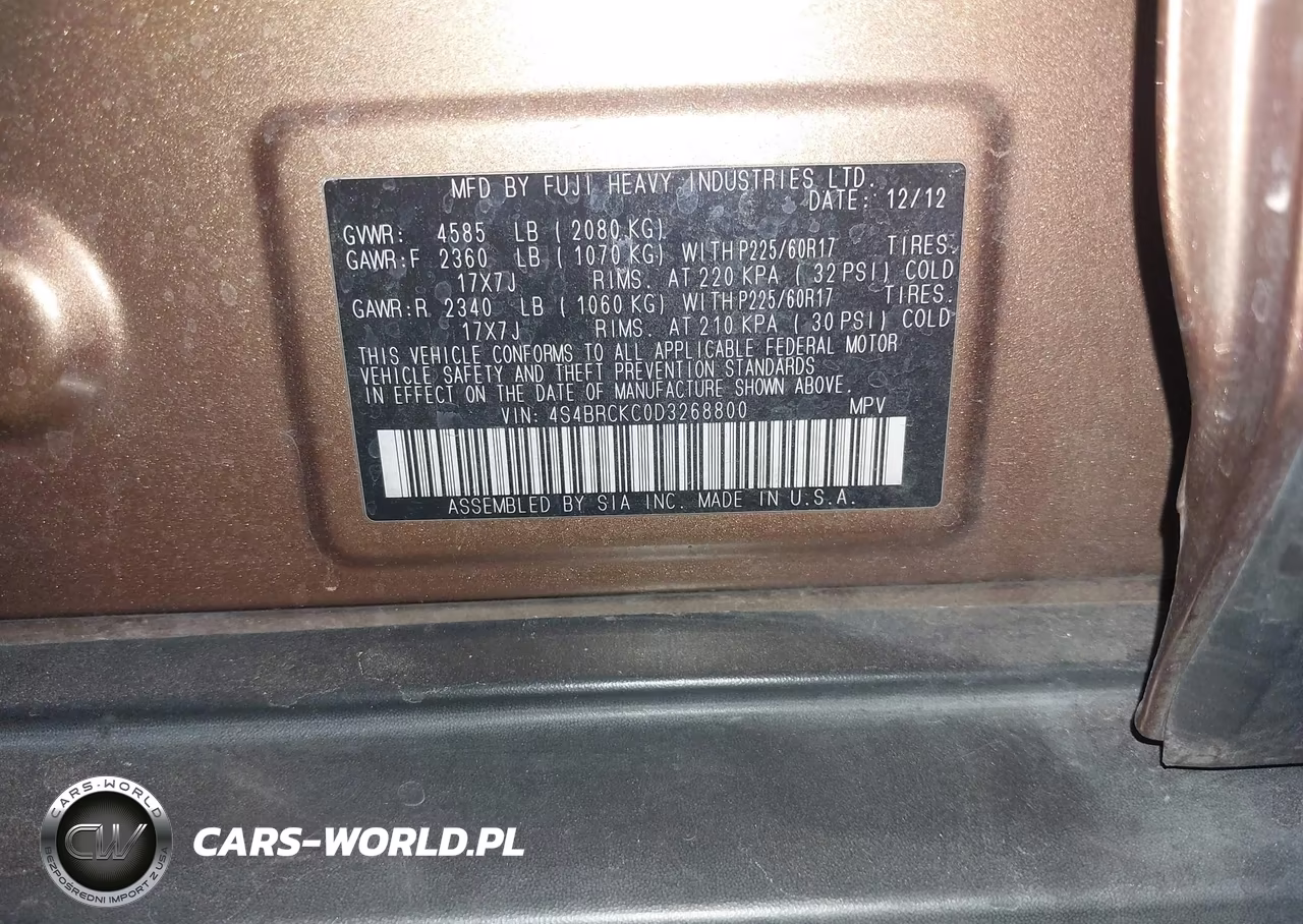 2013 Subaru Outback 2.5I Limited VIN:4S4BRCKC0D3268800 - 9