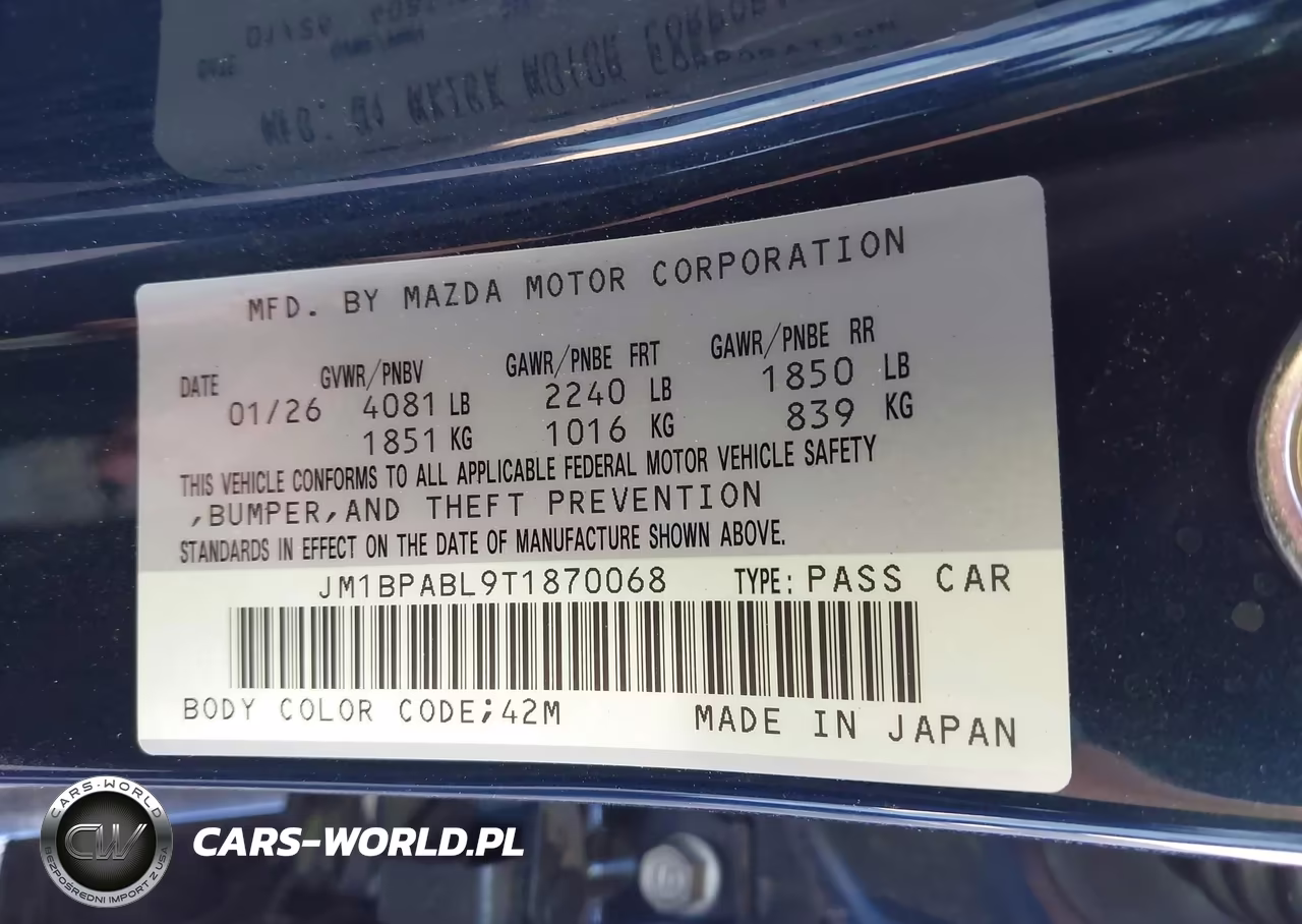 2026 Mazda Mazda3 2.5 S Select Sport VIN:JM1BPABL9T1870068 - 9
