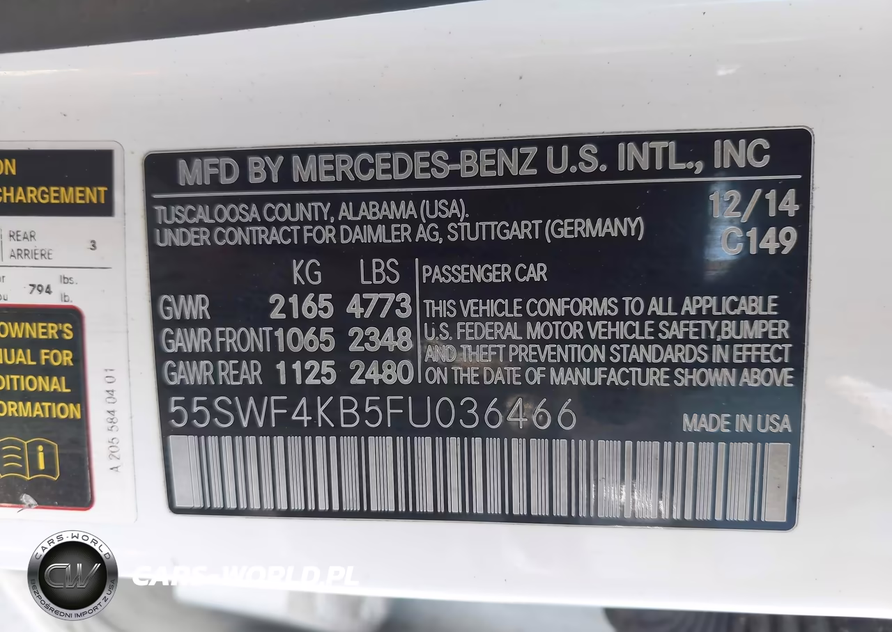 2015 Mercedes-Benz C 300 4Matic VIN:55SWF4KB5FU036466 - 9