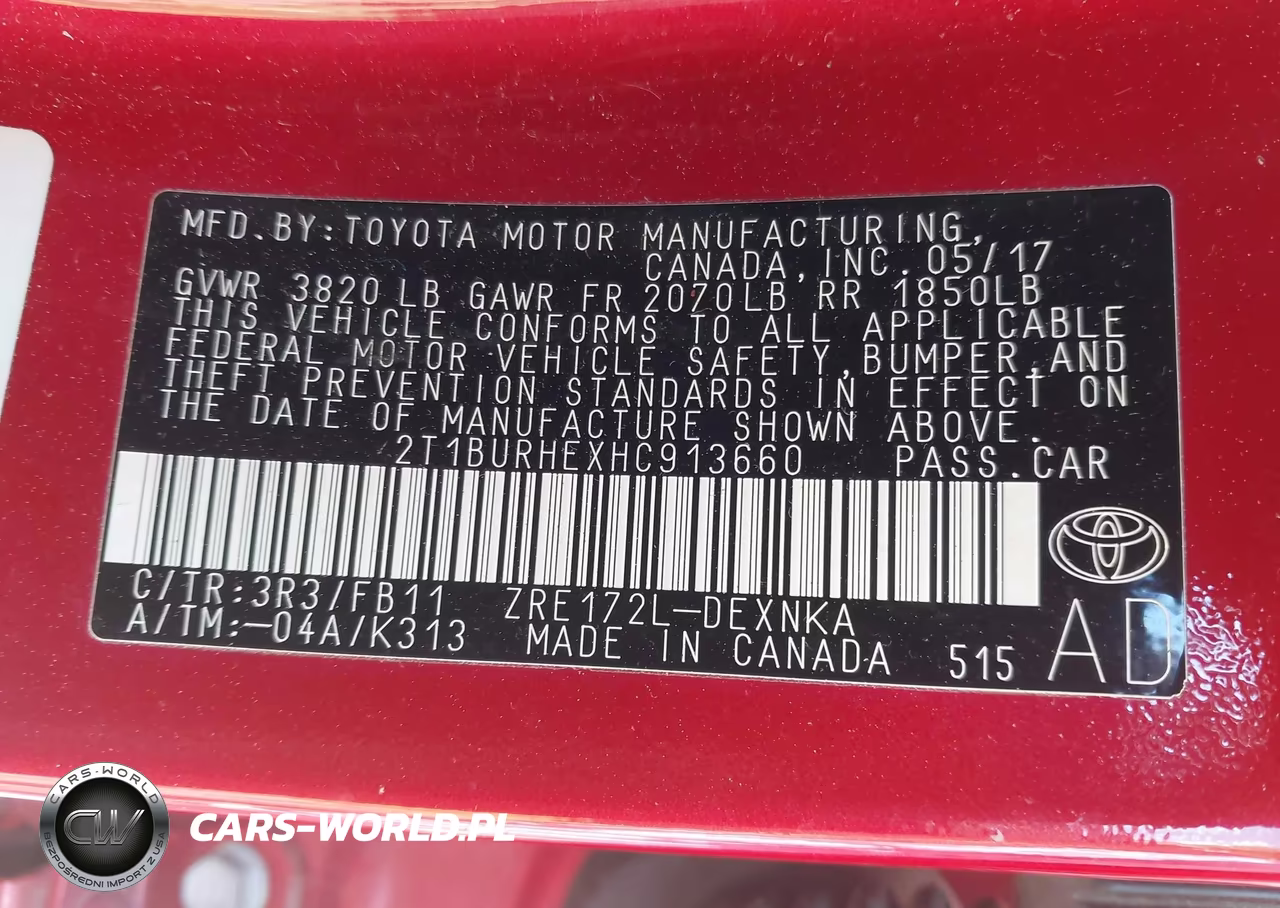 2017 Toyota Corolla Le VIN:2T1BURHEXHC913660 - 9