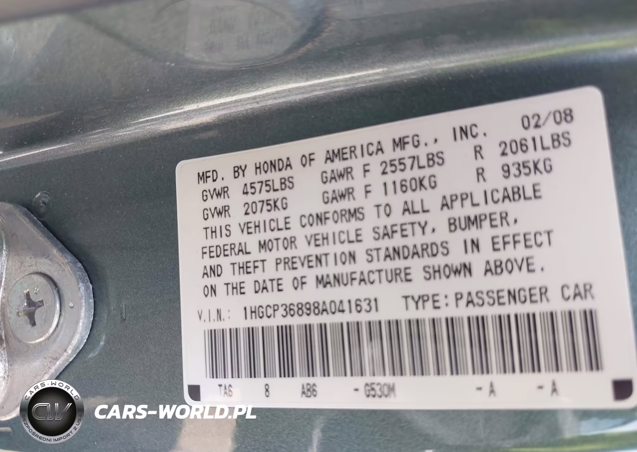 2008 Honda Accord 3.5 Ex-L VIN:1HGCP36898A041631 - 9