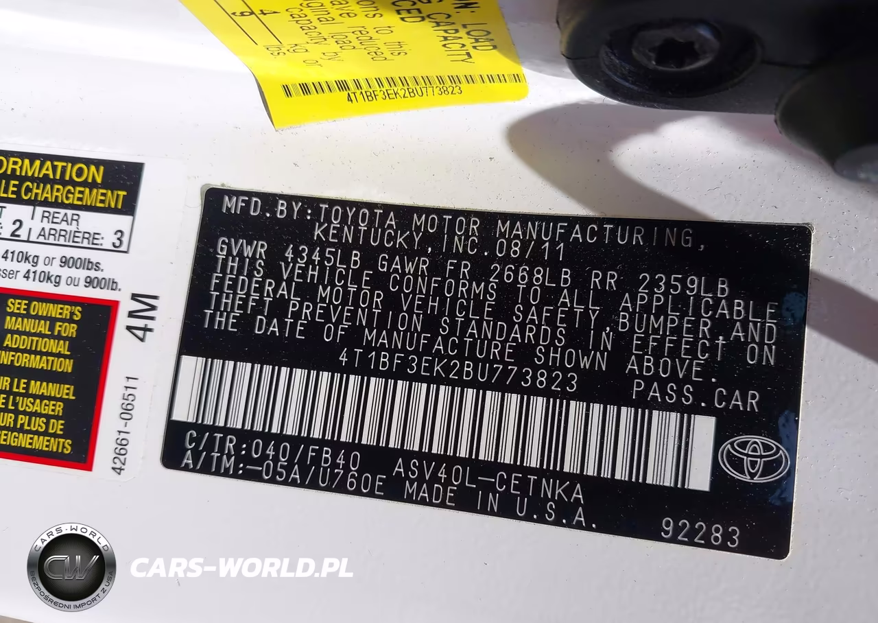 2011 Toyota Camry Le VIN:4T1BF3EK2BU773823 - 9