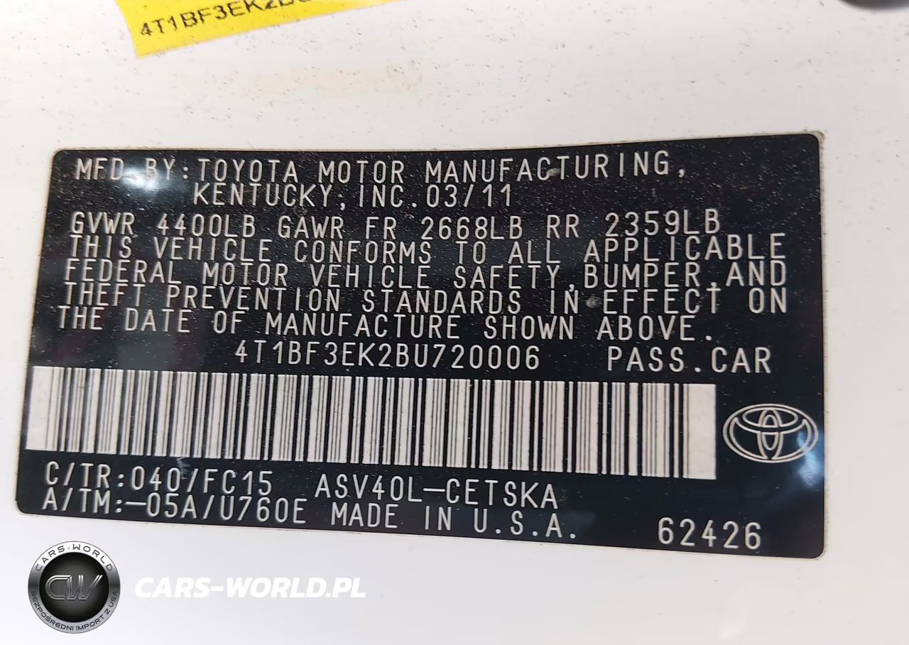 2011 Toyota Camry Se VIN:4T1BF3EK2BU720006 - 9