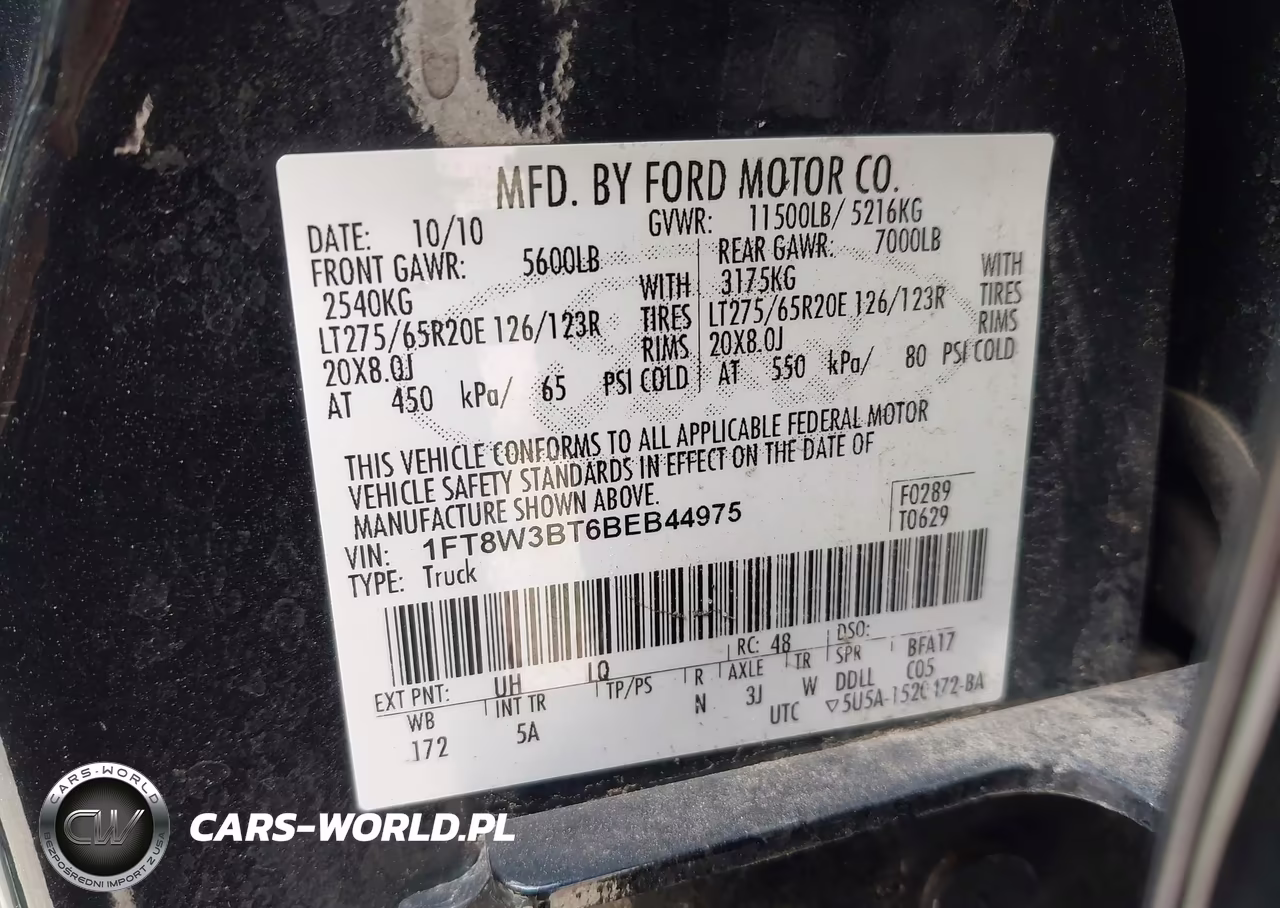 2011 Ford F-350 VIN:1FT8W3BT6BEB44975 - 8