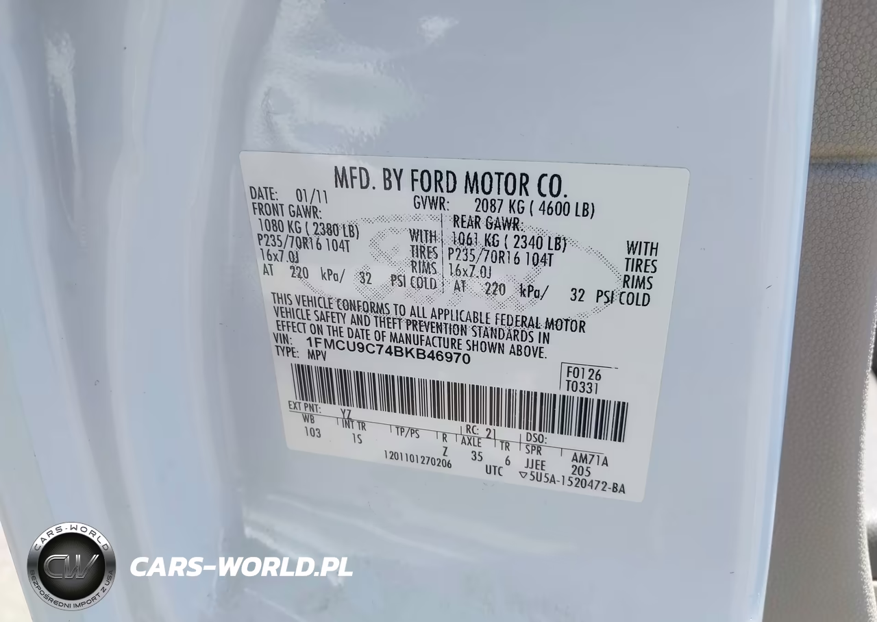 2011 Ford Escape Xls VIN:1FMCU9C74BKB46970 - 9