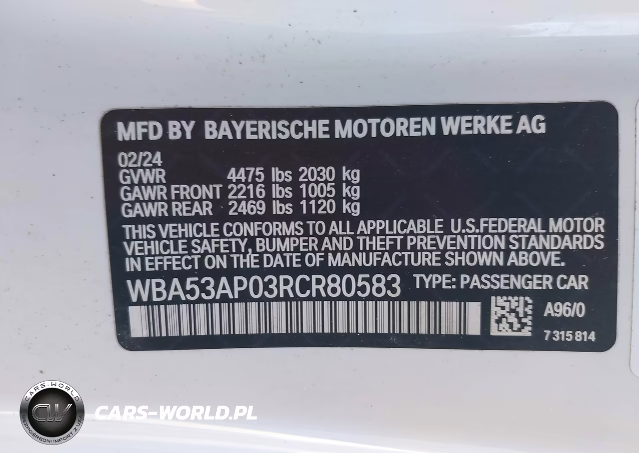 2024 BMW 430I VIN:WBA53AP03RCR80583 - 9