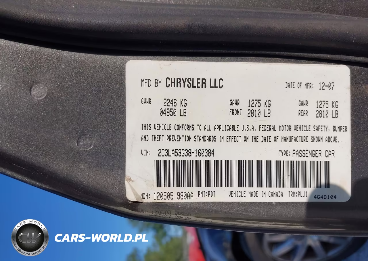 2008 Chrysler 300 Touring VIN:2C3LA53G38H160384 - 9