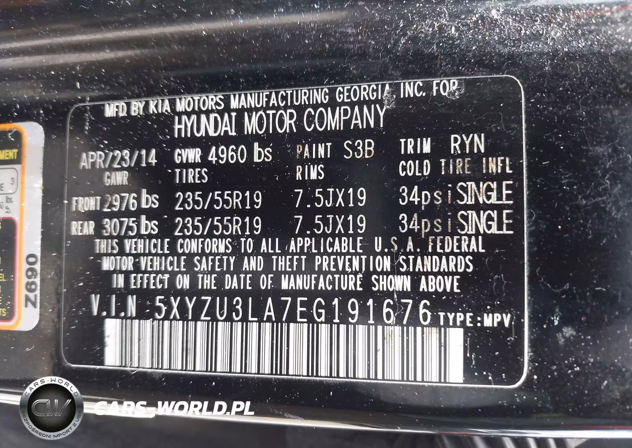 2014 Hyundai Santa Fe Sport 2.0L Turbo VIN:5XYZU3LA7EG191676 - 9