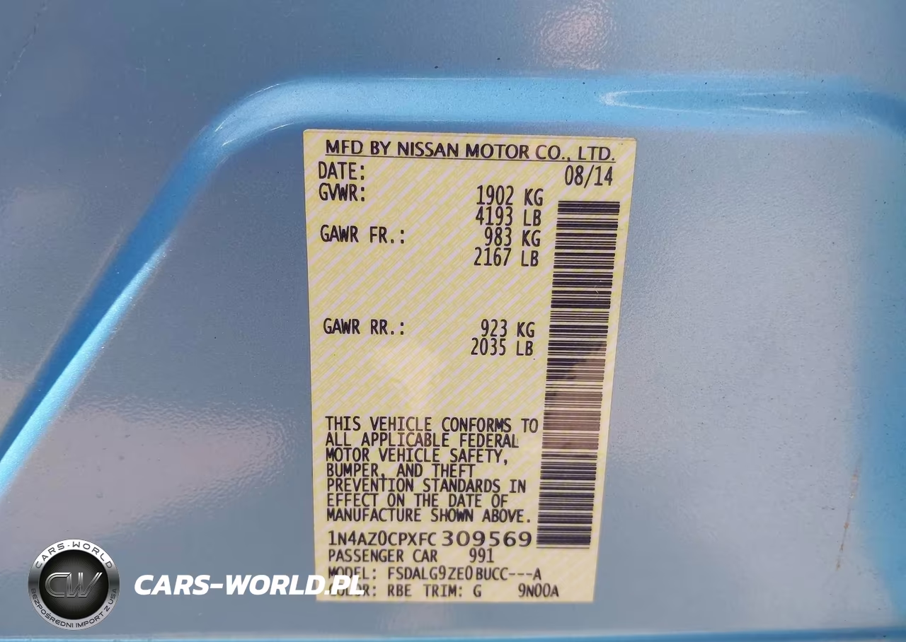 2015 Nissan Leaf Sl VIN:1N4AZ0CPXFC309569 - 9