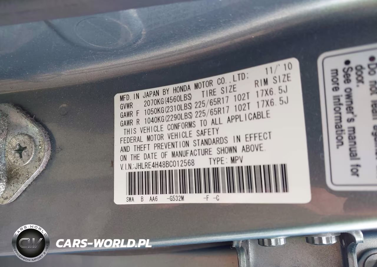 2011 Honda Cr-V Se VIN:JHLRE4H48BC012568 - 9