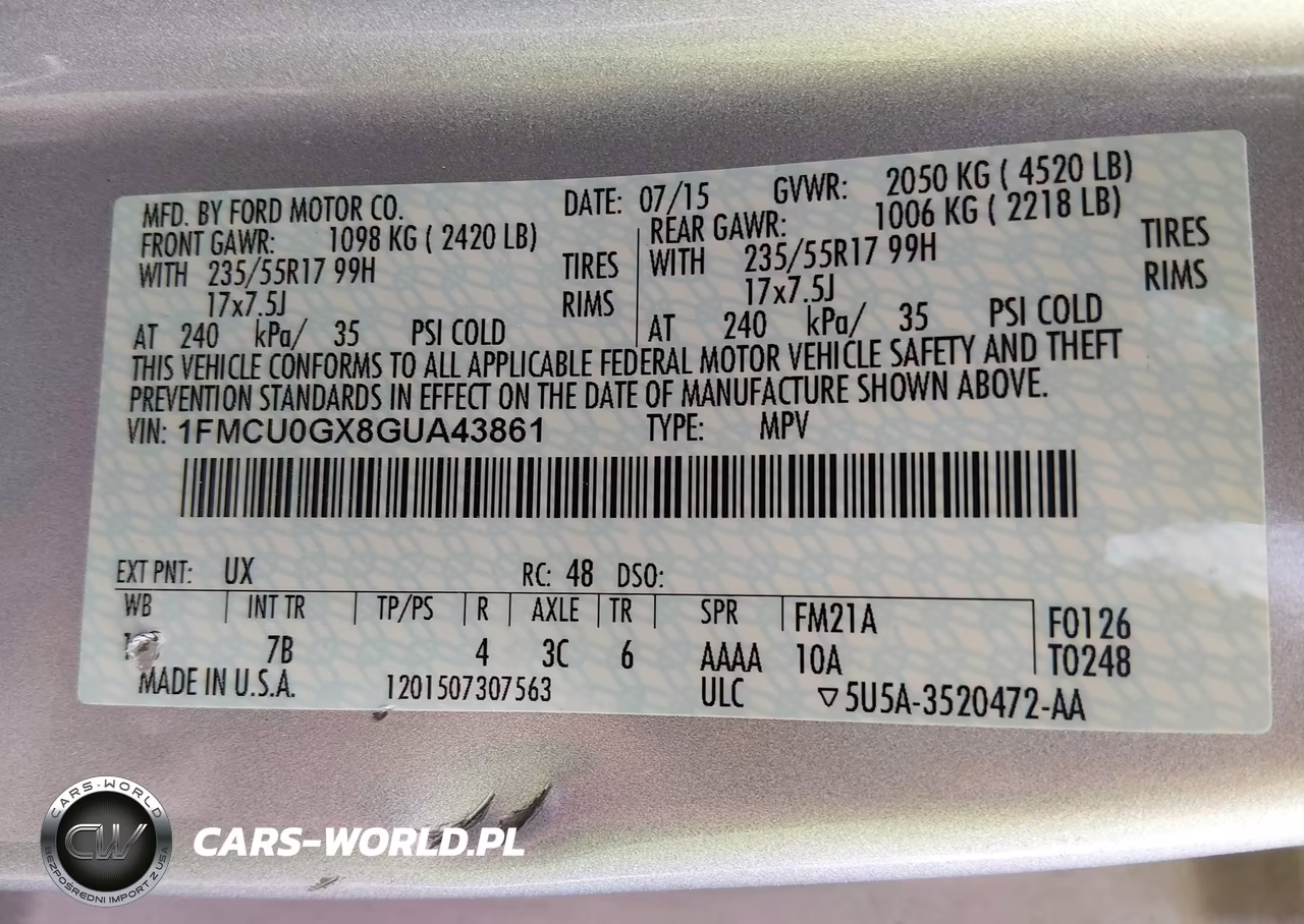 2016 Ford Escape Se VIN:1FMCU0GX8GUA43861 - 9