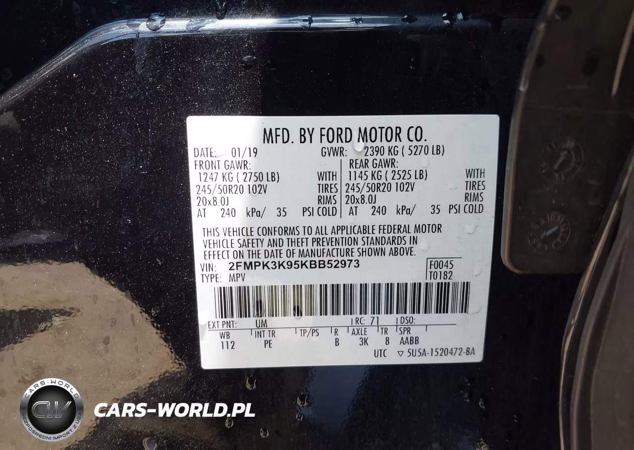 2019 Ford Edge Titanium VIN:2FMPK3K95KBB52973 - 9