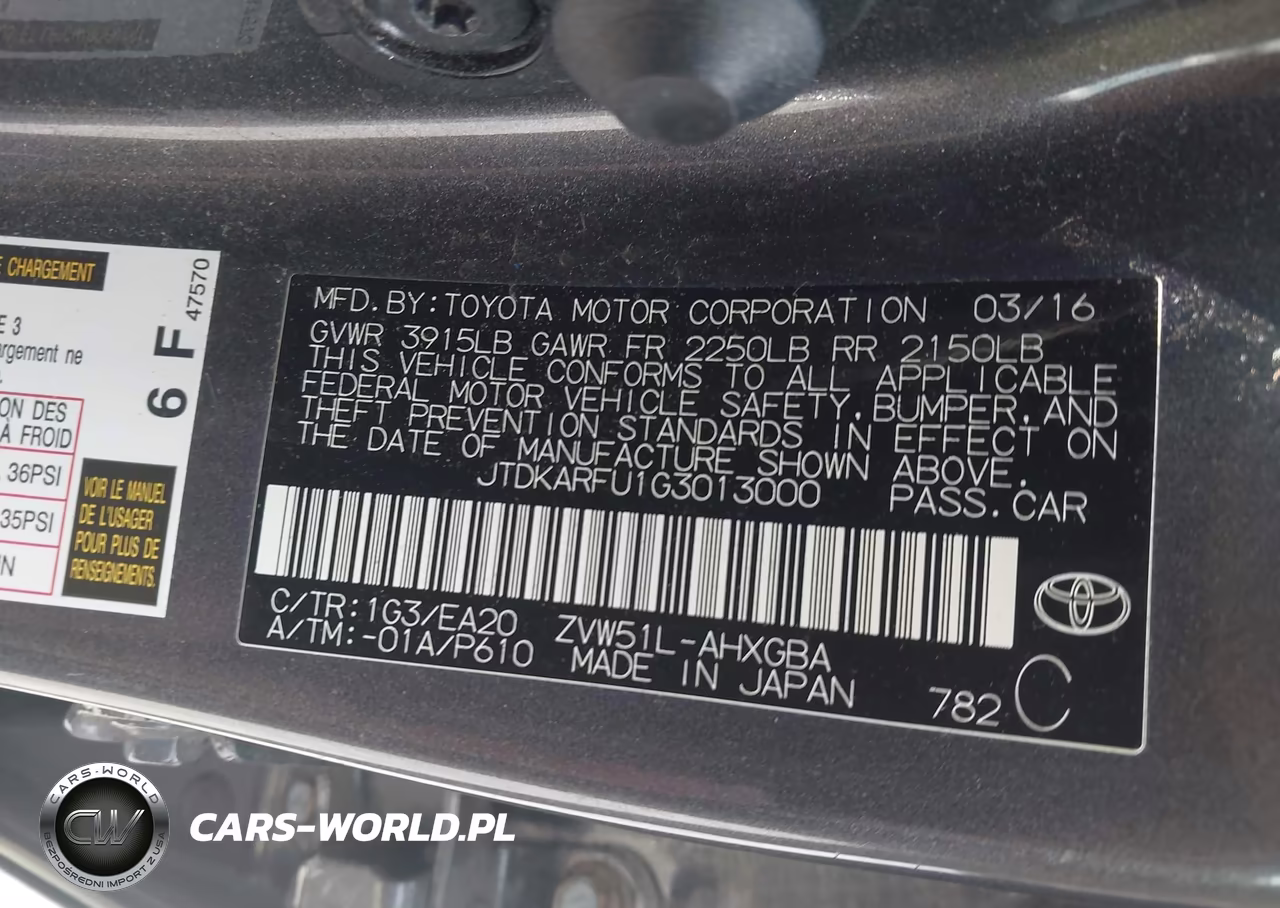 2016 Toyota Prius Four VIN:JTDKARFU1G3013000 - 9